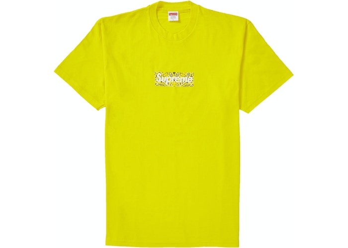 Supreme Bandana Box Logo Tee Yellow kikokickz 