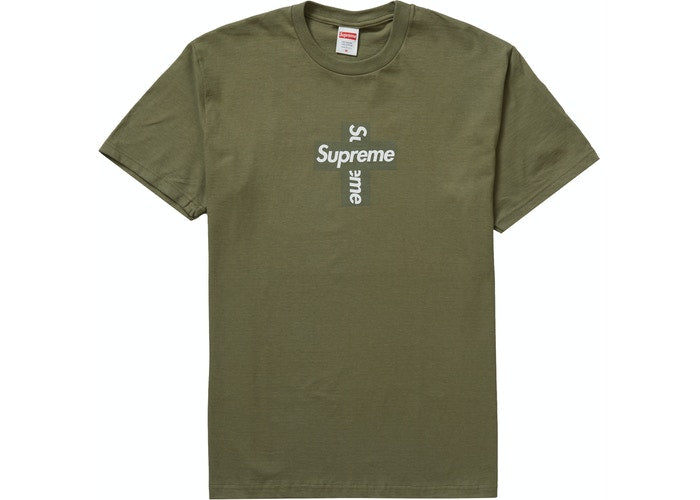 Supreme Cross Box Logo Tee Light Olive Kikokickz 